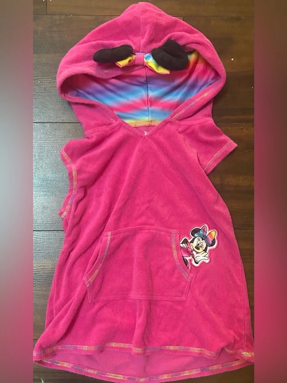 Girls Minnie Mouse Hooded Cover-Up Towel size 6